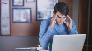 Person is tensed seeing high bounce rate on his website